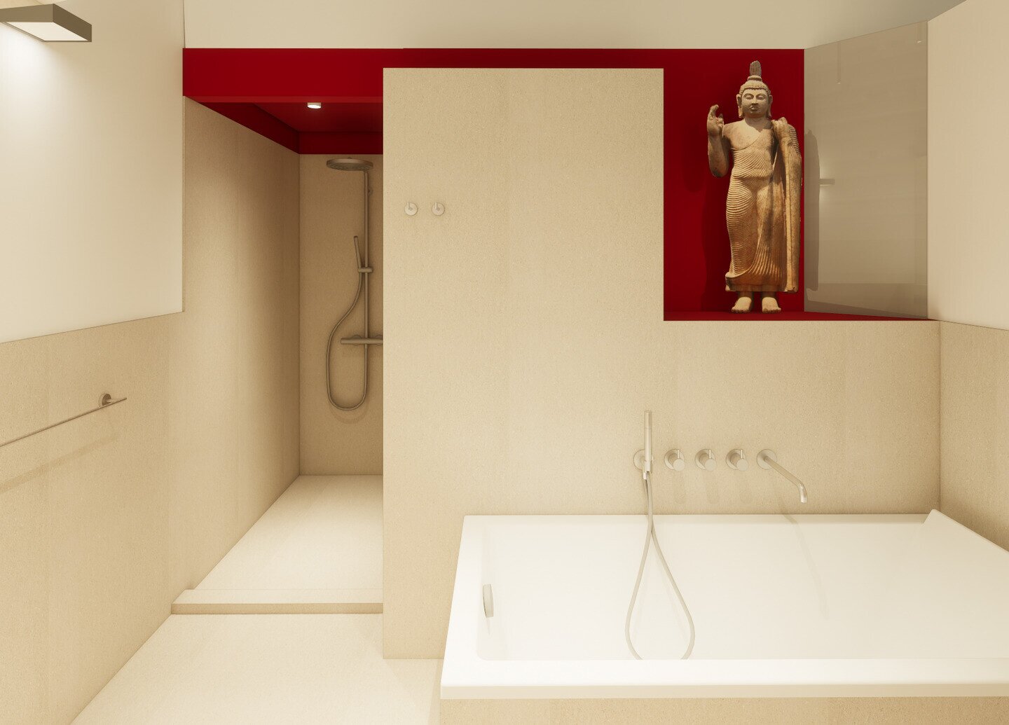 Render junior suite badkamer | Kruisherenhotel Maastricht.