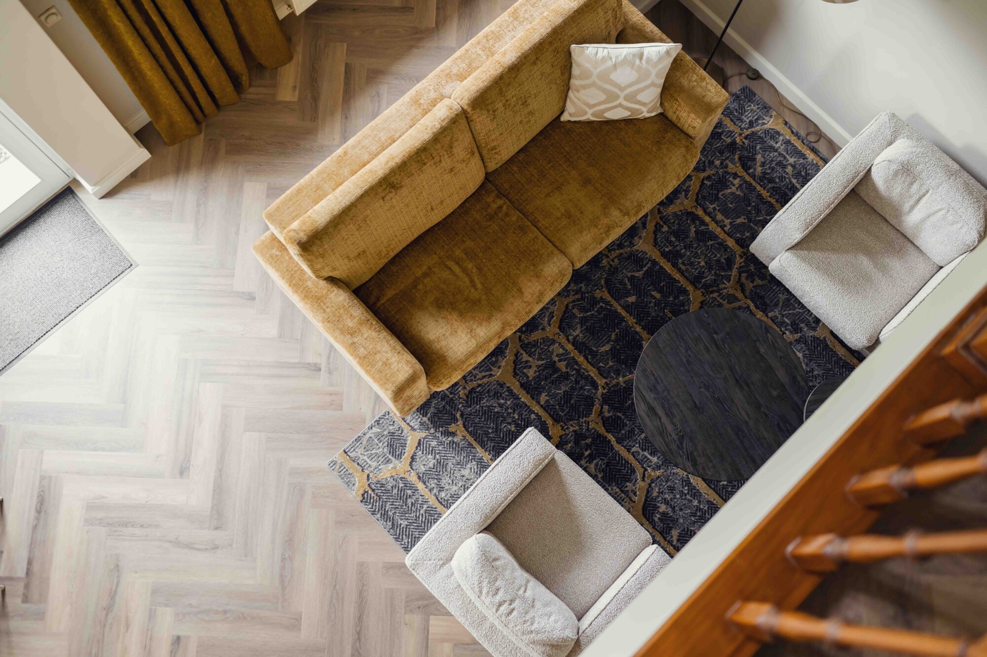 Living room from above two bedroom residence | Château St. Gerlach.